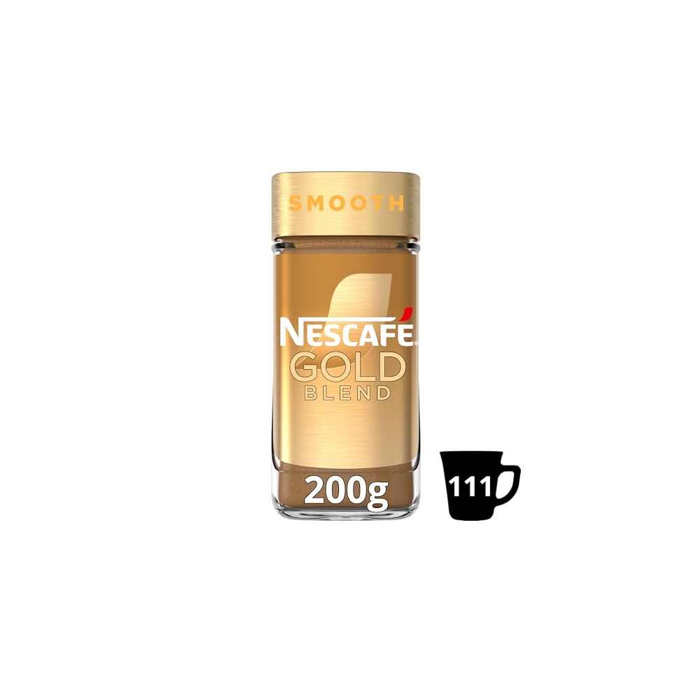 New Nescafe Nescafé Blend Smooth Premium Instant Coffee, Silky Smooth Roasted Arabica And Robusta Coffee, 200G (Pack Of 1) Gold/Light