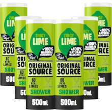 Original Source Lime Shower Gel, 100 Percent Natural Fragrance, Vegan, Cruelty Free, Paraben Free, Bulk Buy, Pack of 6 x 500 ml