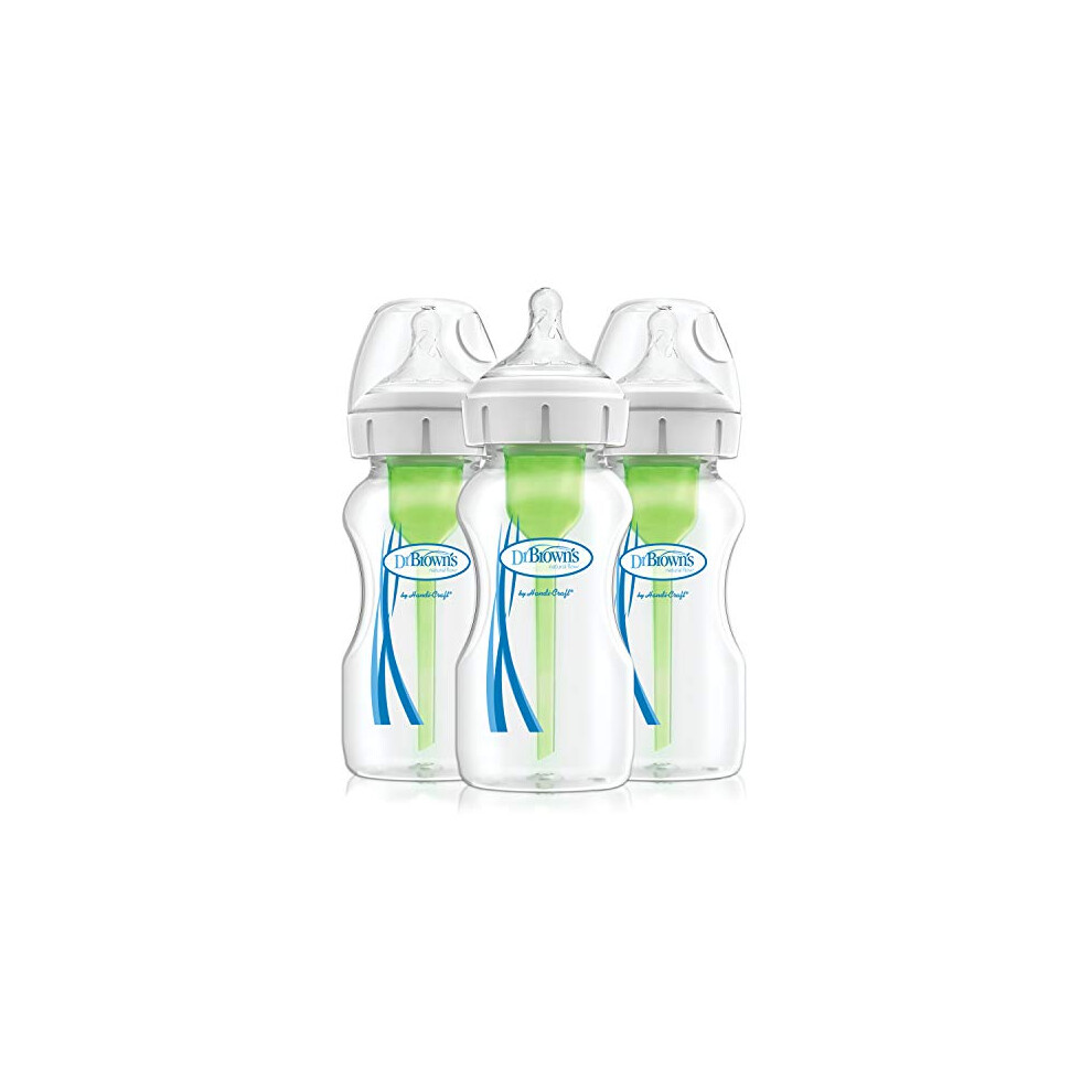 Dr Brown's Options+ Anti Colic Wide Neck Baby Bottles, Pack of 3