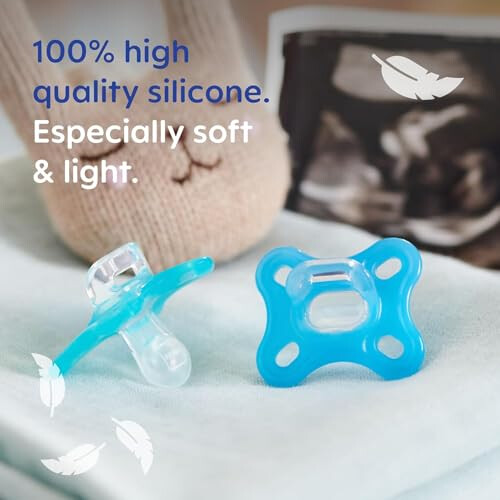 MAM MAM Comfort Soothers, 0-2 Months, 2 Pack, Steriliser Case, Blue 1