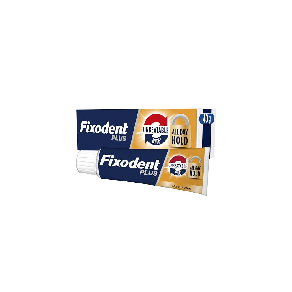 Fixodent Plus Unbeatable Bite Denture Adhesive, Flavour Free 40G