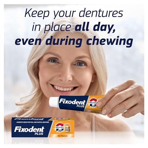 Fixodent Plus Unbeatable Bite Denture Adhesive, Flavour Free 40g 1
