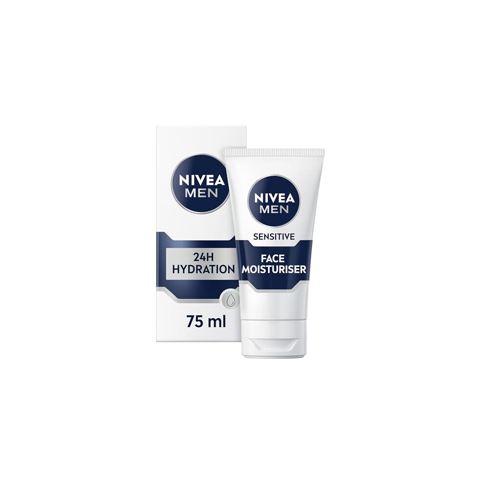 NIVEA MEN Sensitive Face Moisturiser, 75ml, 0% Alcohol