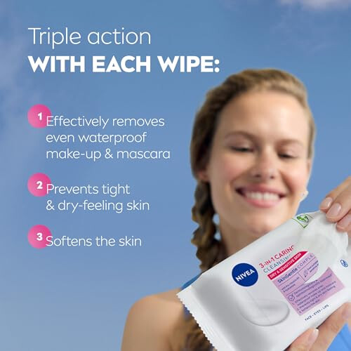 NIVEA NIVEA Biodegradable Cleansing Wipes Dry Skin, 40 Count 1