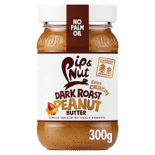 Pip & Nut Dark Roast Crunchy Peanut Butter (6 x 300g), No Palm Oil