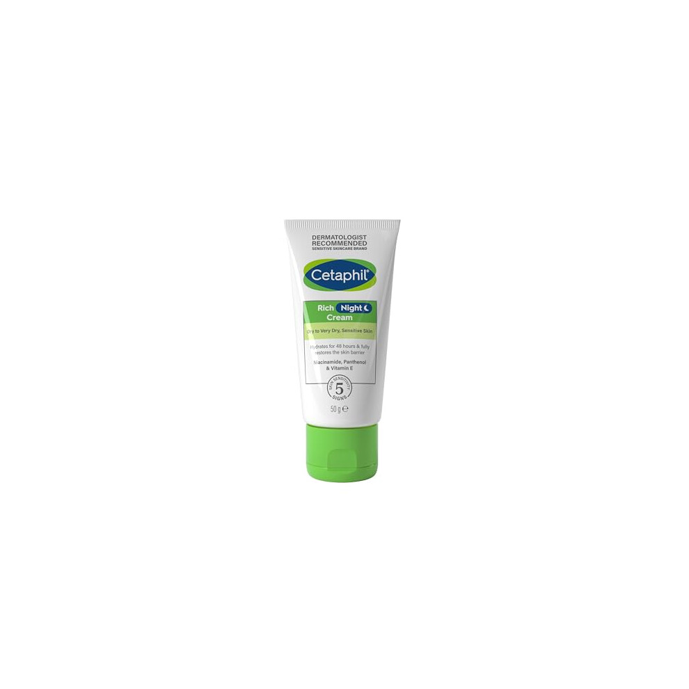 Cetaphil Rich Night Cream, 50g, For Dry To Very Dry, Sensitive Skin, With Niacinamide