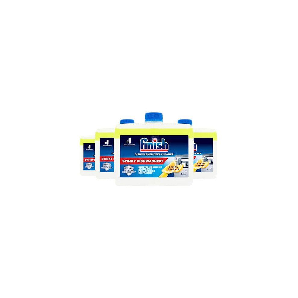 Finish Dishwasher Machine Cleaner, Lemon, Pack of 4, 250ml Each,Deep Cleans and Helps to prolong Life of Your Dishwasher