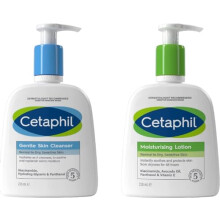 Cetaphil Gentle Skin Cleanser 236ml + Moisturiser Face & Body Lotion 236ml Skincare Set, For Normal to Dry Skin & Sensitive Skin
