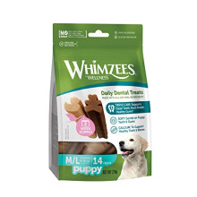 WHIMZEES Puppy Stix, Natural and Grain Free Dog Chews,Vegetable flavor Puppy Dental Sticks, 14 Pieces, Size M/L