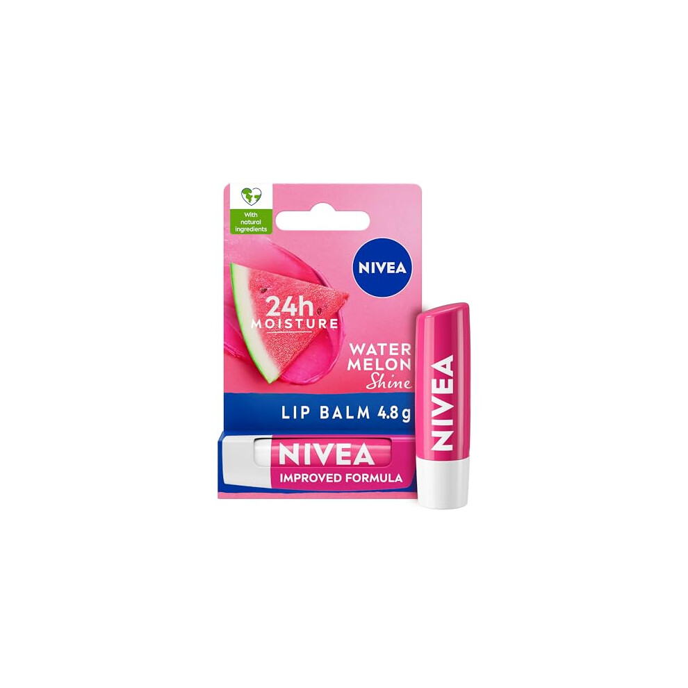 NIVEA Watermelon Shine Lip Balm, 4.8g, Shea Butter
