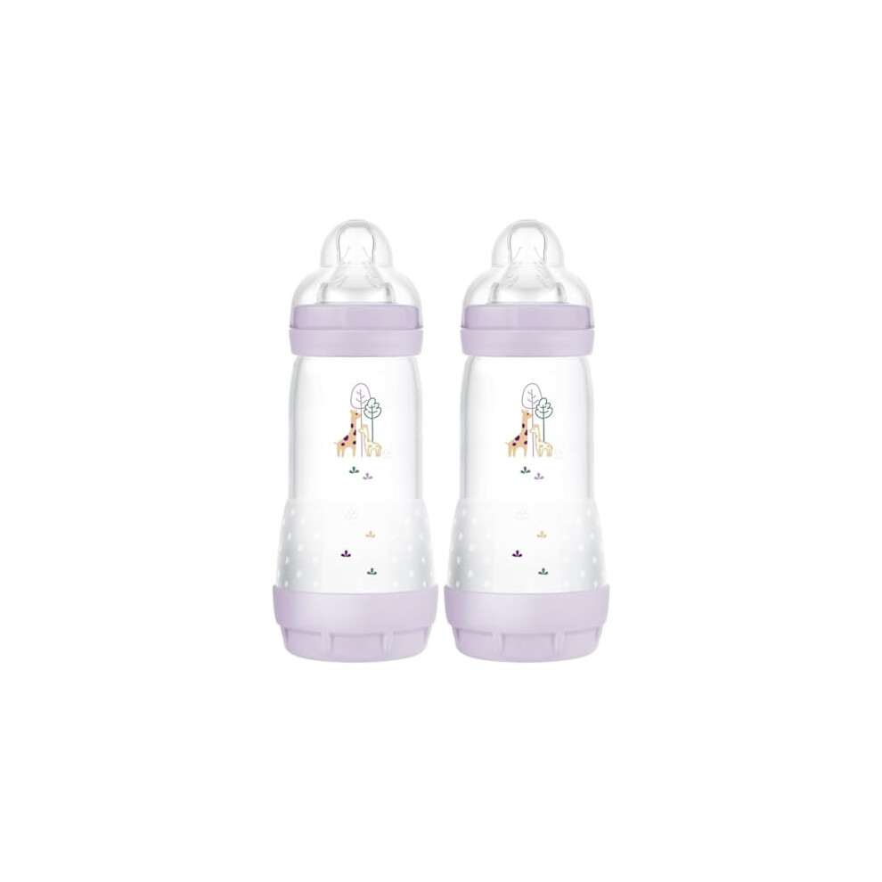 Photos - Baby Bottle / Sippy Cup MAM Easy Start Anti-Colic Baby Bottles | 2 Pack  | Self-Sterlising | Fast Flow  Teats Size 3 | Baby Accessorie (2 x 320ml)