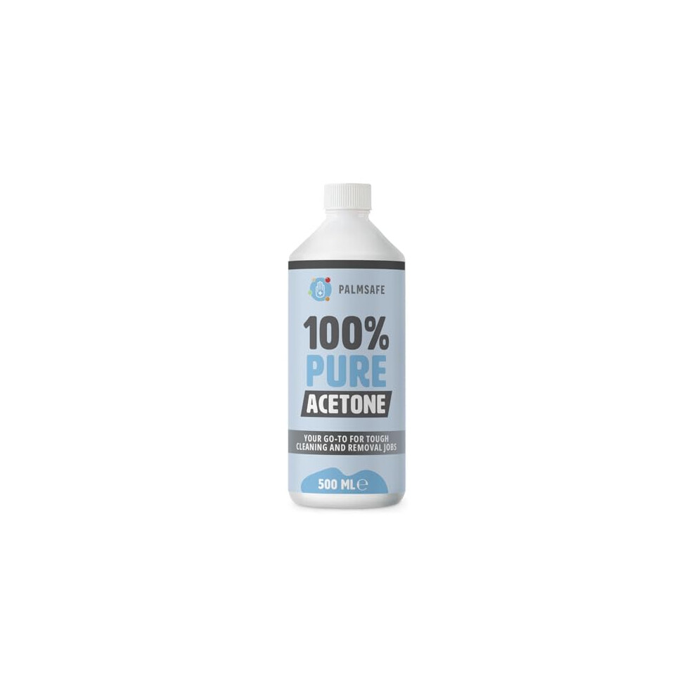 Palm Safe Palmsafe 500Ml 100% Pure Acetone Super Strength Glue And Adhesive Remover Strips Paint, Varnish, Lacquer Degreases Tools And Equipment