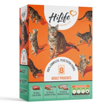HiLife Adult Wet Cat Food, Seafood in Jelly, 8 x 70g Pouches