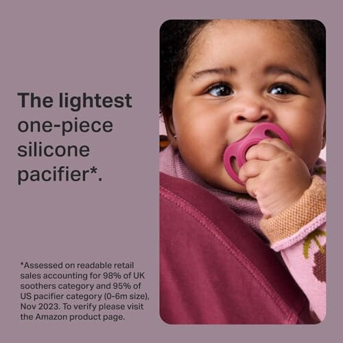 Tommee Tippee Ultra-light StayPut Dummy, 0-6m, 4-pack, One-Piece Silicone Soother 1
