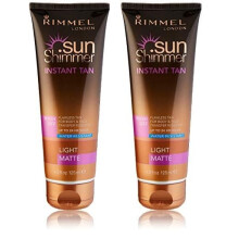 Rimmel Sunshimmer Water Resistant Instant Tan Wash Off Matte - Light, Packaging may vary (Pack of 2)