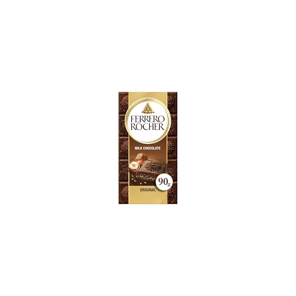 Ferrero Rocher Original Milk Chocolate Bar And Hazelnut, 90G