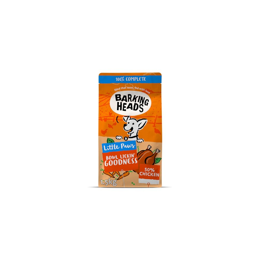 Barking Heads Dry Dog Food 1.5Kg - Adult Little Paws Chicken