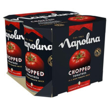 Napolina Chopped Tomatoes, 400 g (Pack of 4)