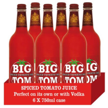 Big Tom Spiced Tomato Juice- Bloody Mary Mix (Pack of 6 x 750ML) for The Best Bloody Mary...Every time!