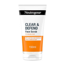 Neutrogena Clear & Defend Facial Scrub - 150ml, 2% Salicylic Acid