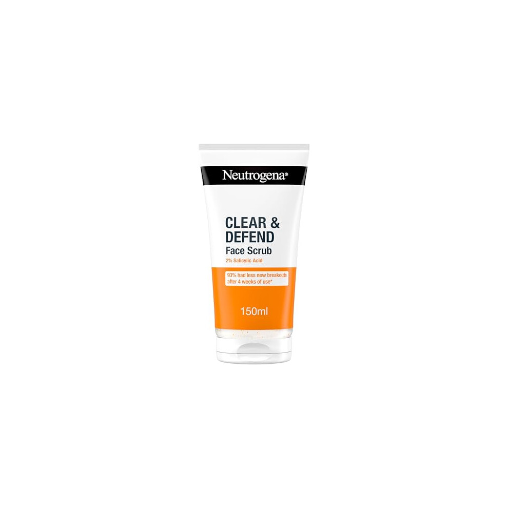 Neutrogena Clear & Defend Facial Scrub - 150ml, 2% Salicylic Acid