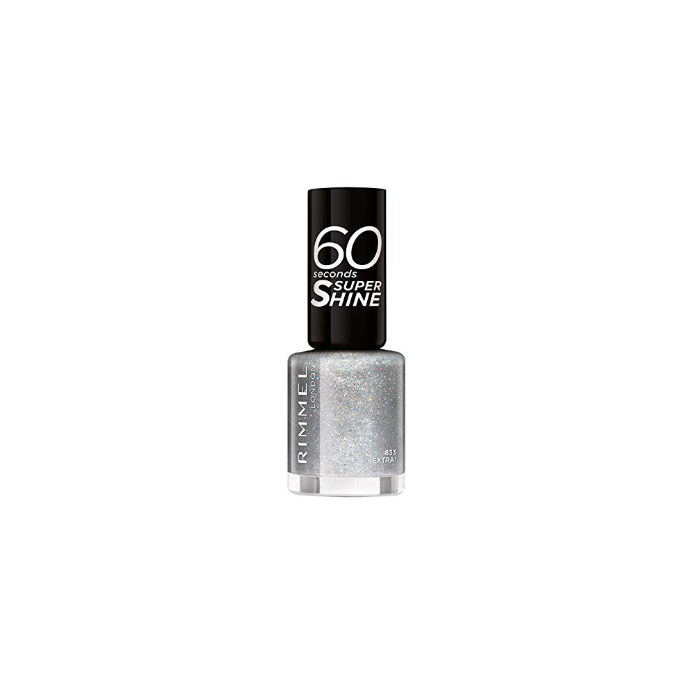 Photos - Nail Polish Rimmel 60 Seconds Glitter , 833 Extra, 8 ml 