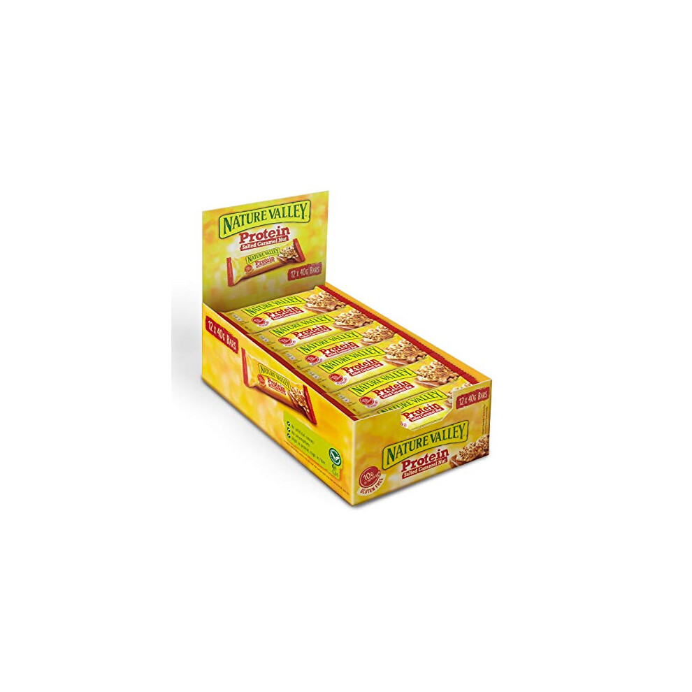 Nature Valley Protein Salted Caramel Nut Gluten Free Cereal Bars 12 X 40G