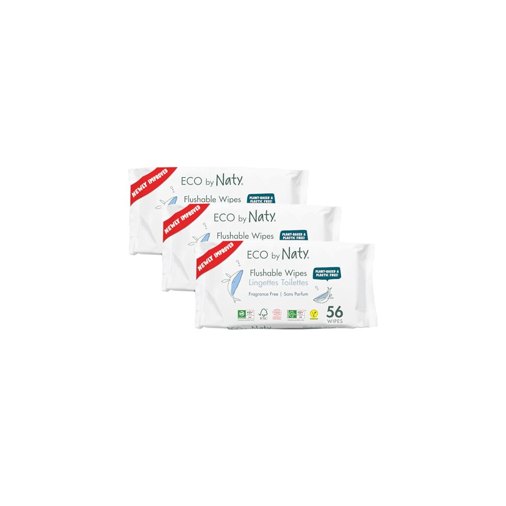 Eco By Naty 56 100% Flushable Wipes
