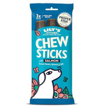 Lily's Kitchen Chew Sticks with Salmon - Grain Free Natural Dental Dog Treats (10 Packs of 3 Chews)
