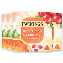 Twinings Blood Orange, Cranberry & Pomegranate Fruit Tea, 80 Tea Bags (Multipack Of 4 X 20 Tea Bags)