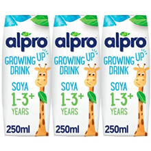 Alpro Soya Growing-Up Plant-Based Long Life Drink, Vegan and Dairy Free, 3 x 250 ml (Pack of 5), Packaging may vary