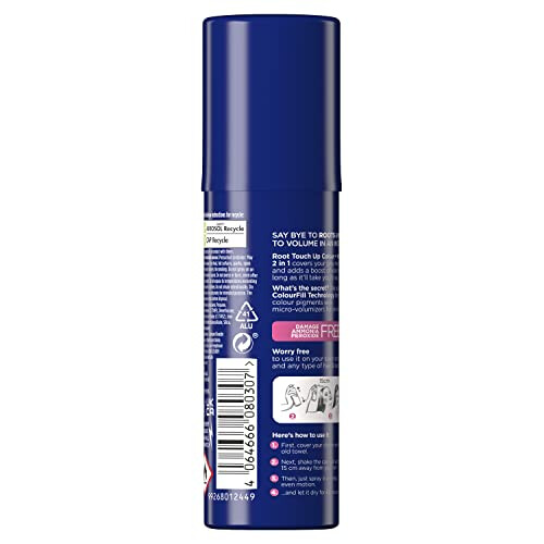 Clairol Clairol Root Touch Up Spray, Temporary Grey Coverage & Volume 2-in-1 Spray, Medium Brown, 75ML 1