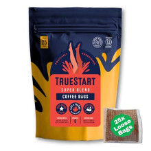 TrueStart Vegan Coffee Bags, Strong Super Blend, 25 Bags