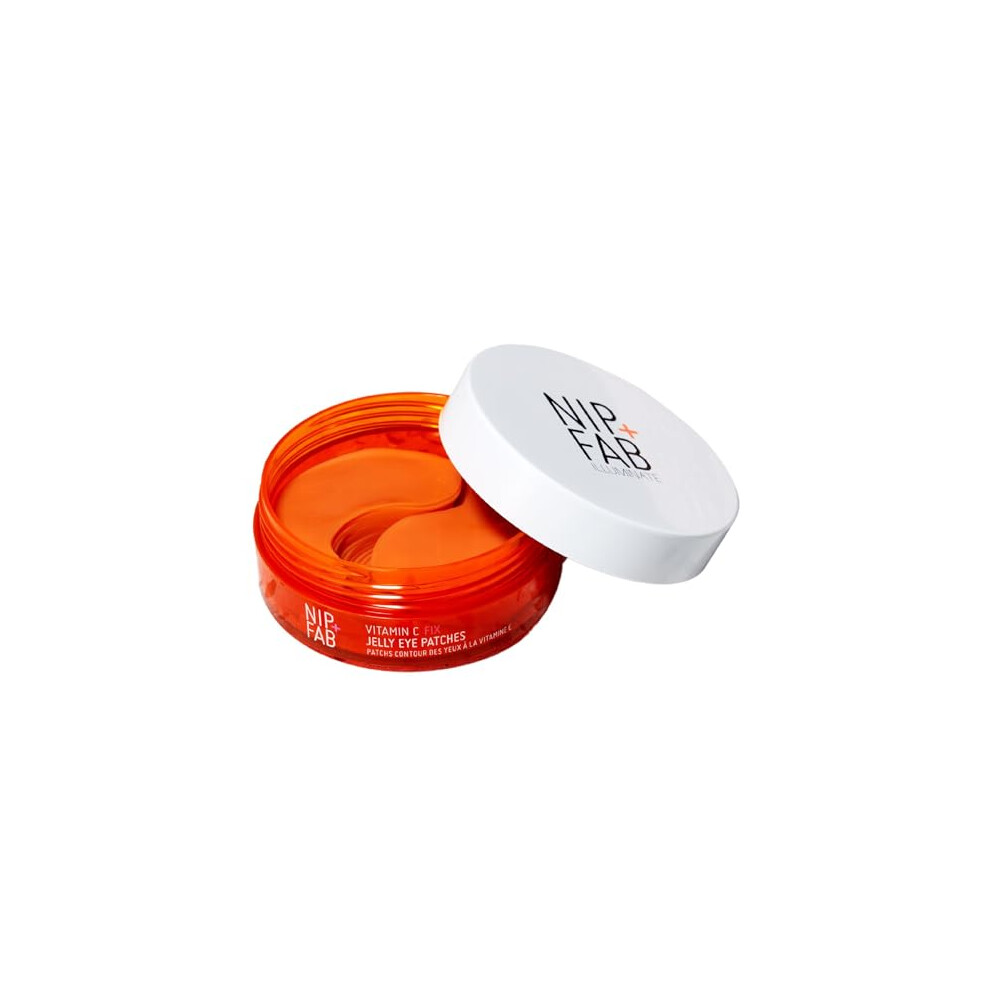 Nip+Fab Vitamin C Fix Jelly Eye Patches, 20 Pairs, Brightening Hydro Gel For Under-Eyes With 3 Stable Forms Of Vitamin C