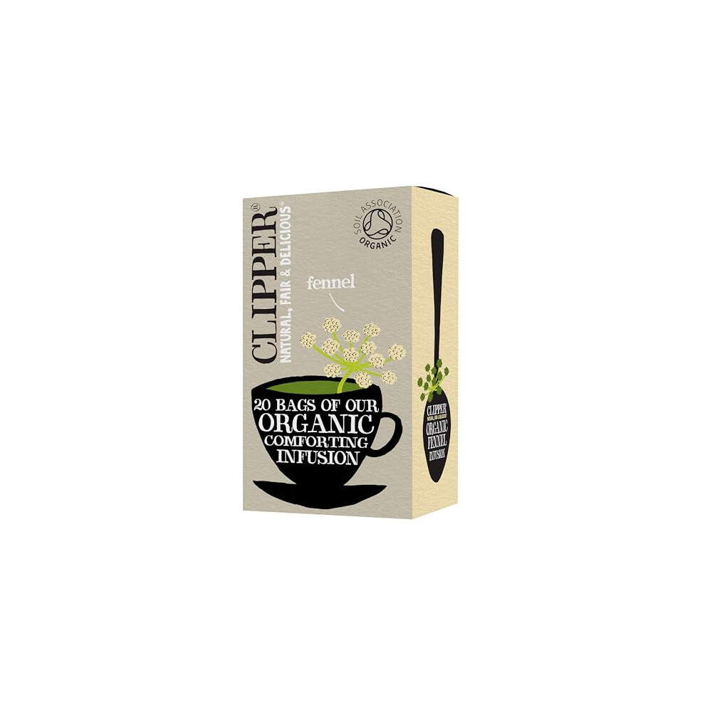 Clipper Organic Fennel Tea Bags - 20 Teabags, Caffeine Free Light