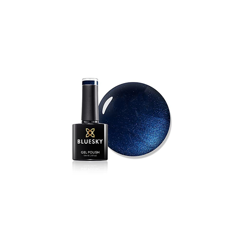 Bluesky Gel Nail Polish, Midnight Swim 80539, Azure, Blue, Dark, Long Lasting, Chip Resistant, 10 Ml (Requires Drying Under Uv Led Lamp)