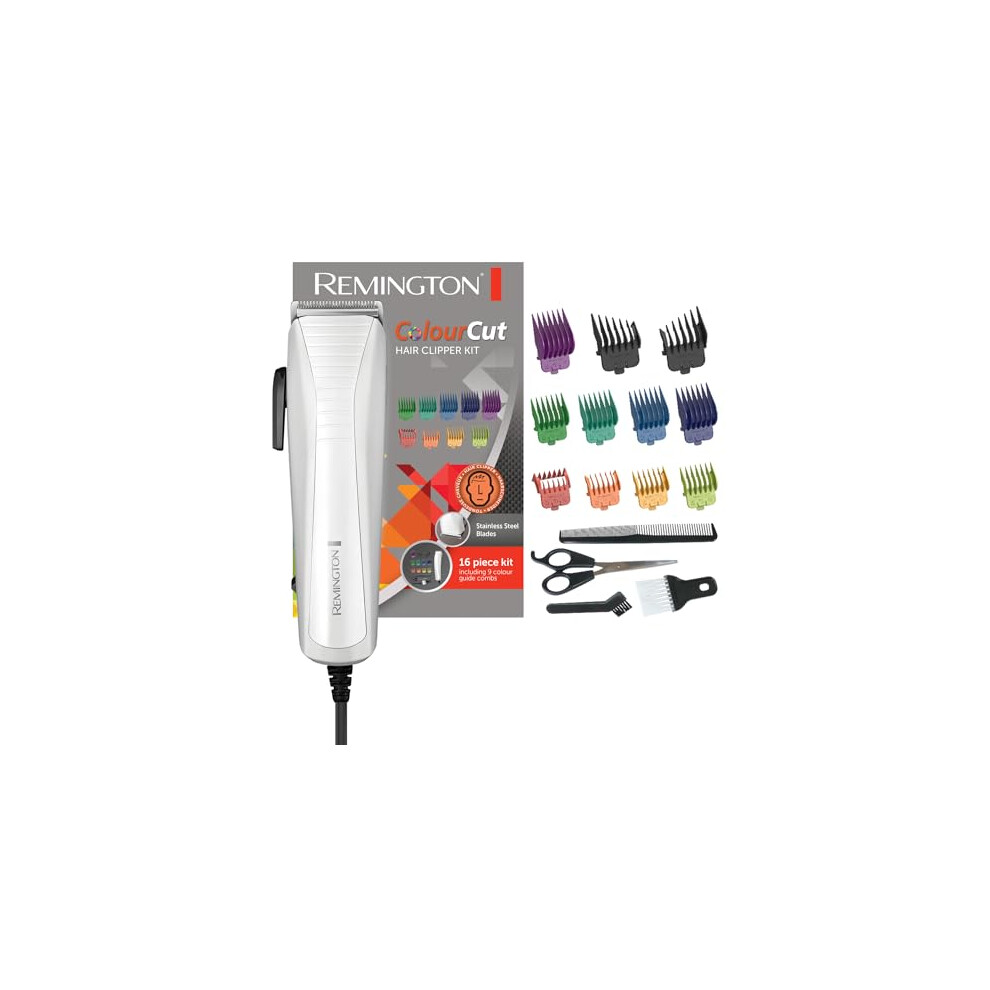 Remington Colour Cut Hair Clippers Kit: Stainless Steel Blades
