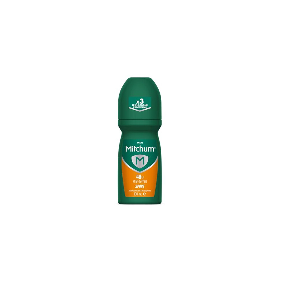 Mitchum Men 48HR Protection Roll-On Deodorant & Antiperspirant, Sport, 100ml