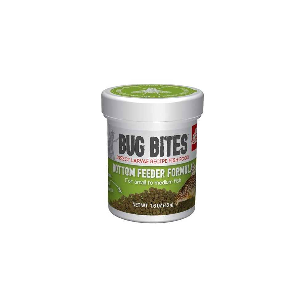 Fluval Bug Bites fish food, with insect larvae, for bottom-eating fish, sinking granulate, 1.4-2mm, 45g