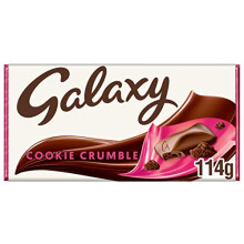 Galaxy Cookie Crumble Milk Chocolate Bar, Chocolate Gift, Movie Night Snacks, Sharing Bar, 114g
