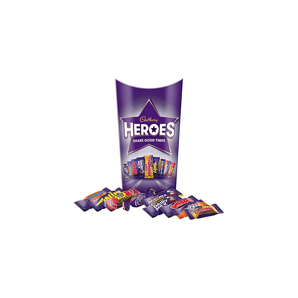 Cadbury Heroes Chocolate Carton, Assorted Miniature Chocolates For Sharing, 290 G (Pack Of 1)