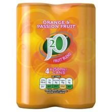 J2o Orange & Passion Fruit 4 X 250ml Cans