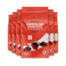 by Amazon House Blend Ground Coffee, Medium Roast 1.36 kg (6 Packs of 227g)