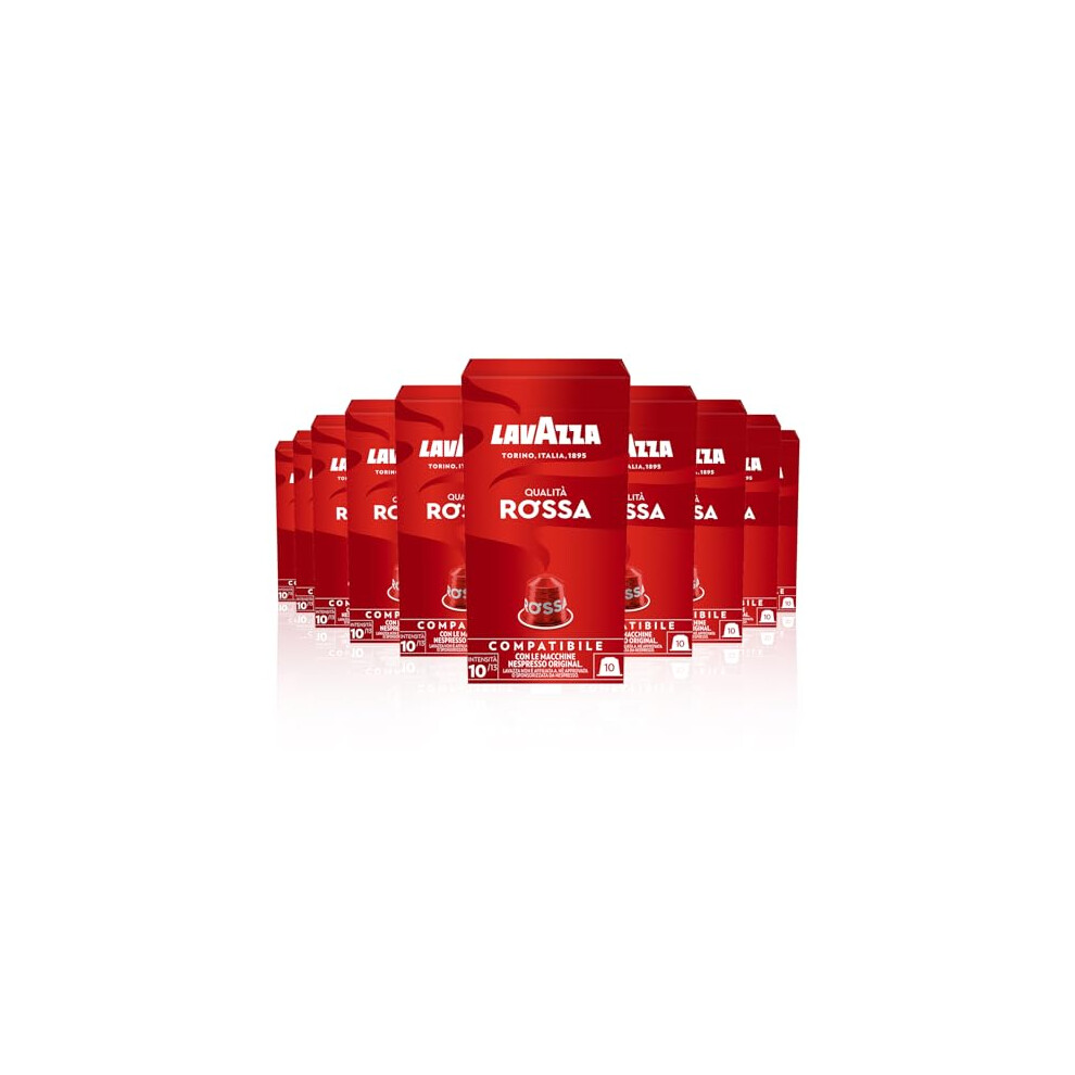 Lavazza Qualità Rossa - 100 Nespresso Compatible Capsules - Intensity 10/13