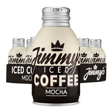 Jimmy's Iced Coffee Mocha BottleCan 12 x 275ml Multipack (Crate of 12) Cold Chocolate Milk & Coffee Tins Bulk Pack