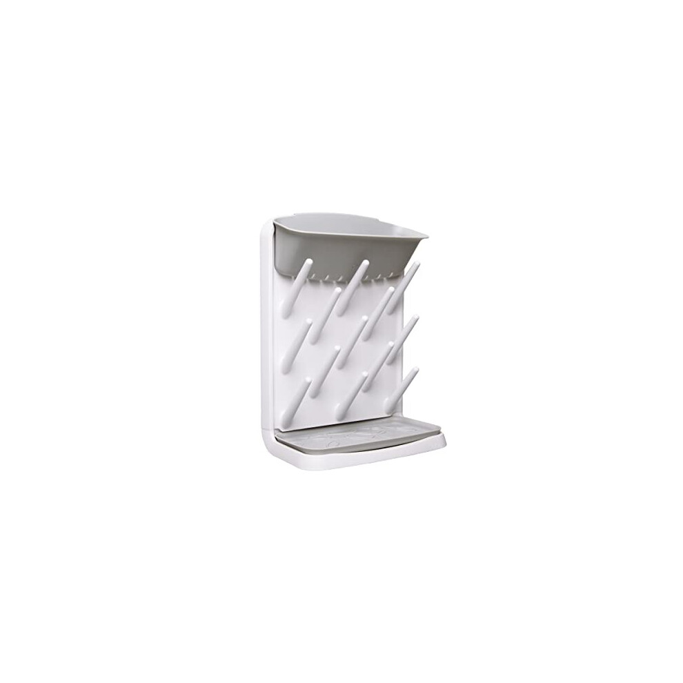 Ubbi Vertical Baby Bottle Drying Rack, Space Saving Countertop Standing Dish Holder, Feeding Accessory, Grey, Large