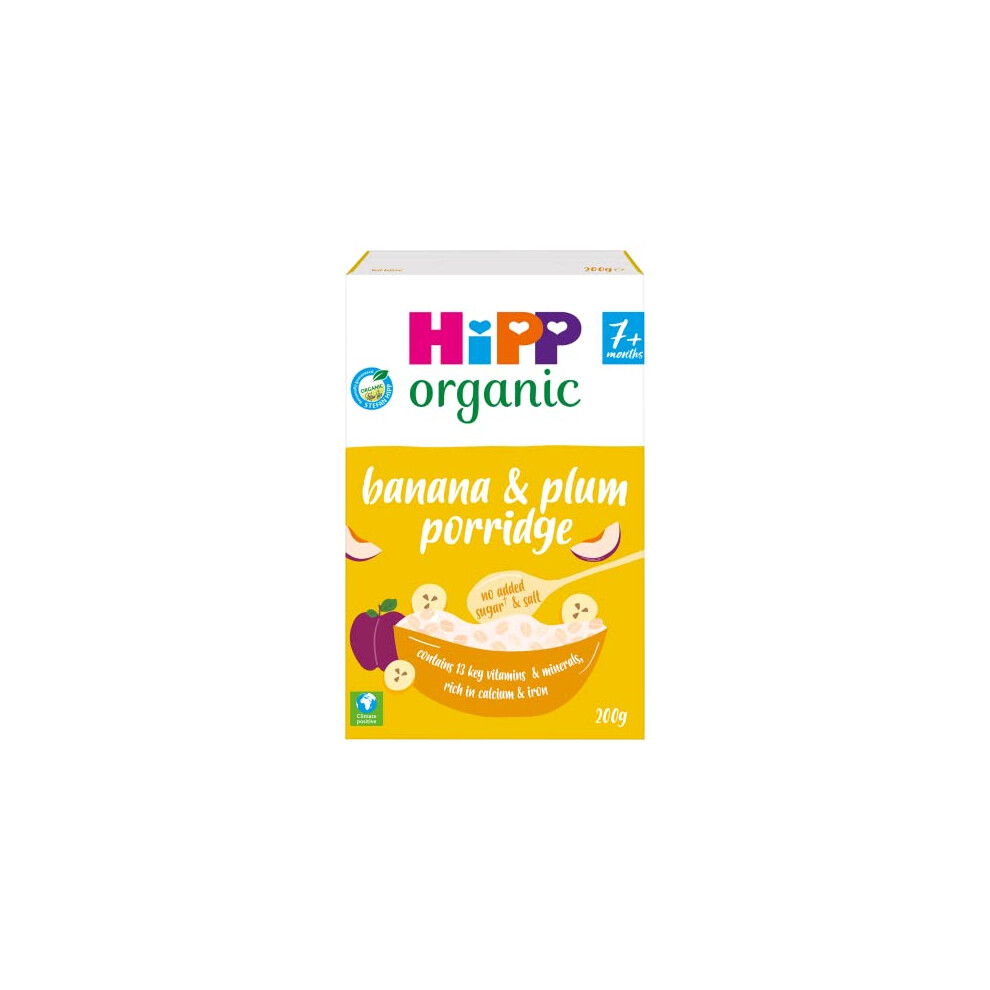 Hipp Organic Banana & Plum Porridge Baby Cereal 7+ Months (4X 200G)