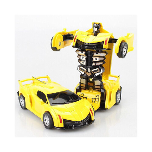 (Κίτρινο) Bugatti Transformers Robot Cars Figure Toys Δώρο για παιδιά