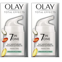 Olay Total Effects 7in1 Fragrance Free Moisturiser With Niacinamide, 50ml (Pack of 2)