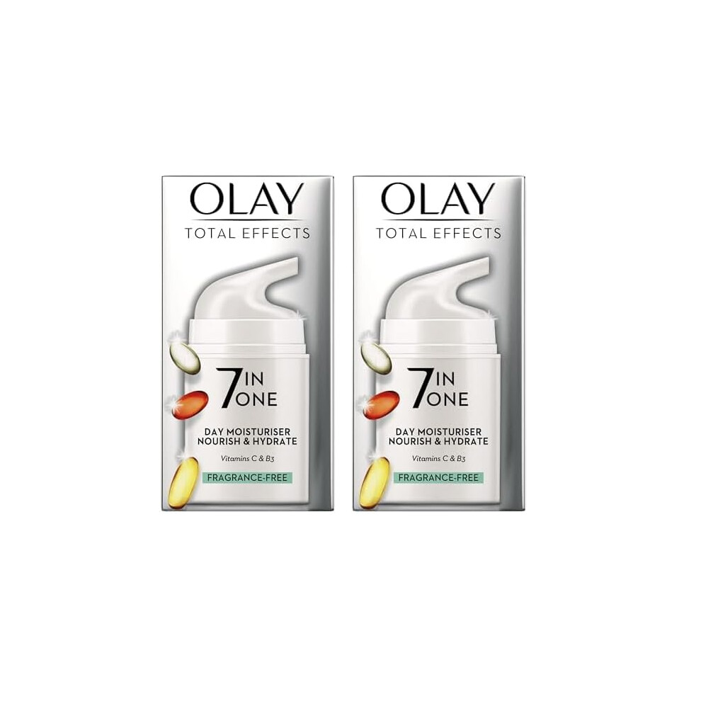 Photos - Cream / Lotion Olay Total Effects 7in1 Fragrance Free Moisturiser With Niacinamide, 50ml  (Pack of 2)